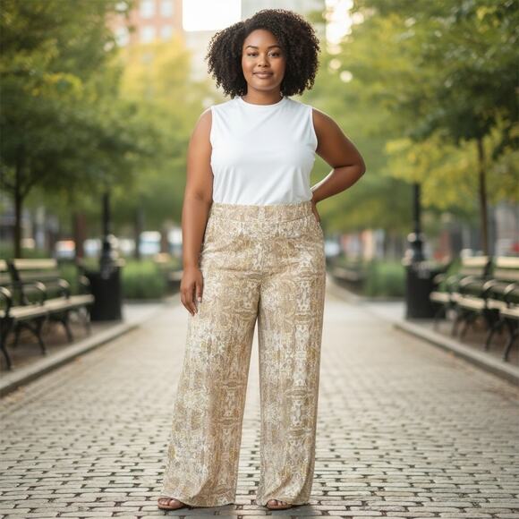 Cato tan stretchy full length pants size 18-20W - Picture 1 of 6